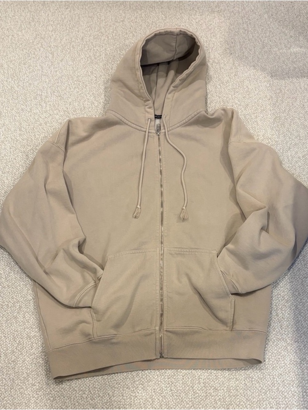 Brandy Melville Neutral Beige Zip Hoodie